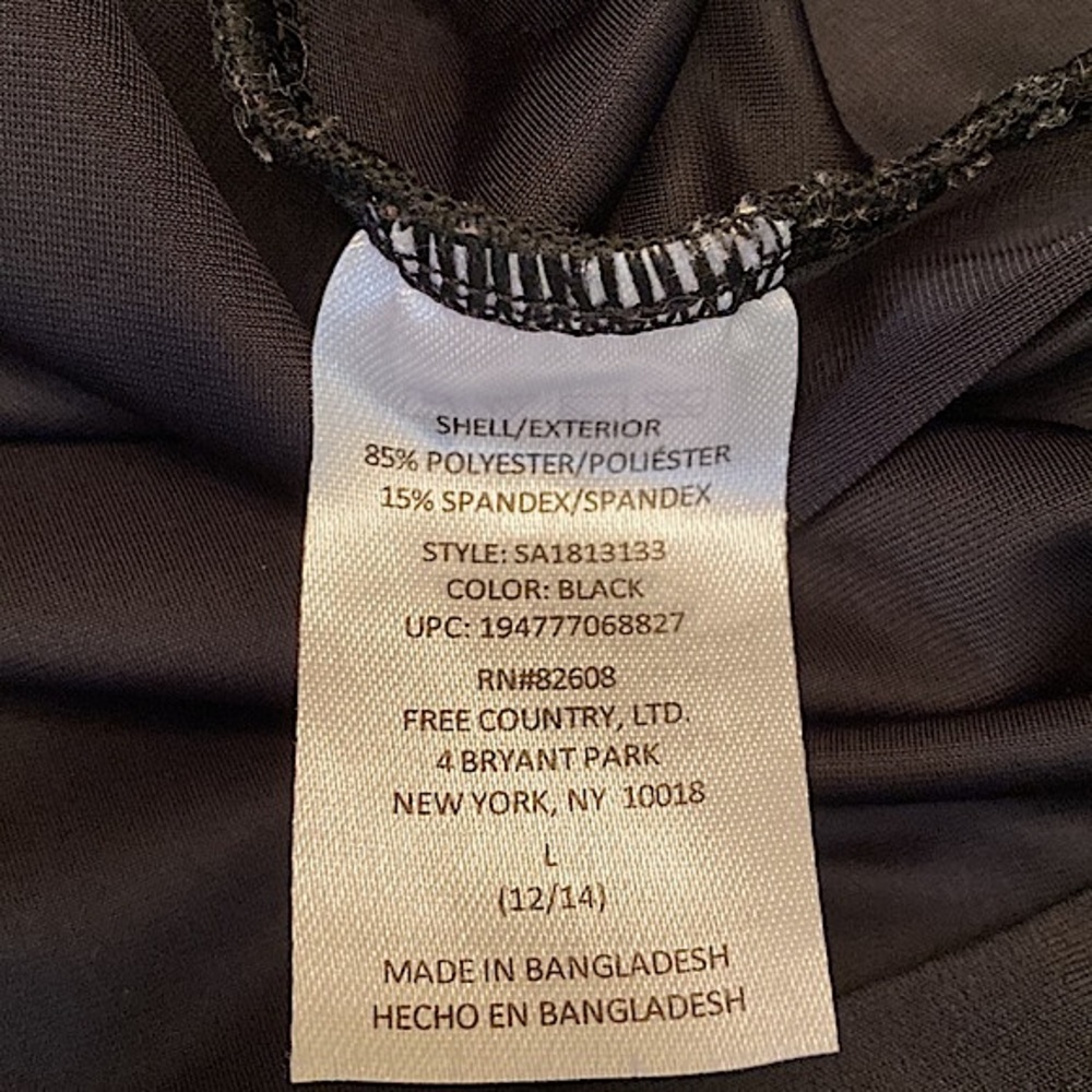 Free Country Black Grey Sun Block Camo Print SZ L UPF 50+ Outdoor Athletic Top - Picture 11 of 14